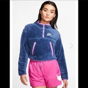 Nike crop 1/4 zip Sherpa fleece